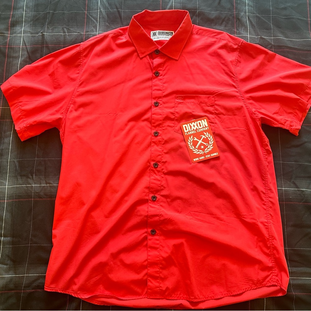 Dixxon Solid Bamboo Short Sleeve Red Size XL